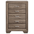 Bowery Hill MDF Washed Taupe 5 Drawer Chest Rectangular 50.25
