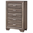 Bowery Hill MDF Washed Taupe 5 Drawer Chest Rectangular 50.25