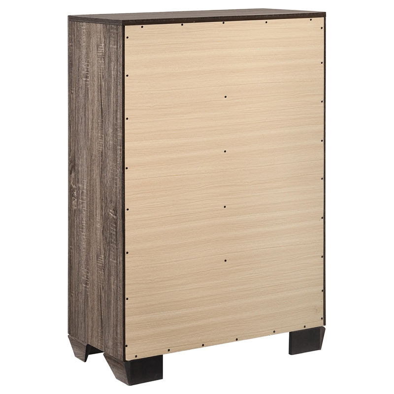 Bowery Hill MDF Washed Taupe 5 Drawer Chest Rectangular 50.25