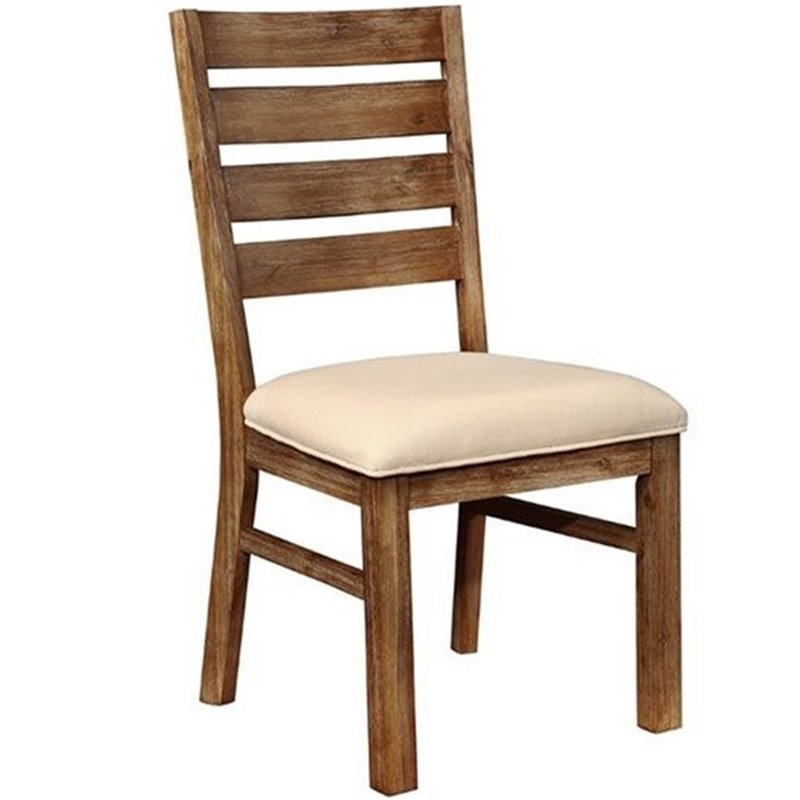 BOWERY HILL Upholstered Dining Side Chair in Cappuccino and Tan Set of 2 BOWERY HILL Upholstered Dining Side Chair in Cappuccino and Tan Set of 2