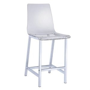 Bowery Hill Acrylic Clear Bar Stool Modern 38.75&quot Unassembled