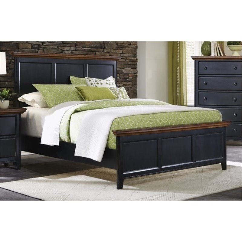 Bed Frames Bowery Hill Bowery Hill King Panel Bed In Merlot And Black Sand Through