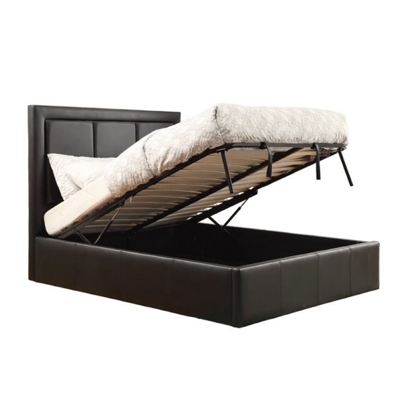 Storage Bowery Hill Bowery Hill Upholstered California King Storage Bed In Black