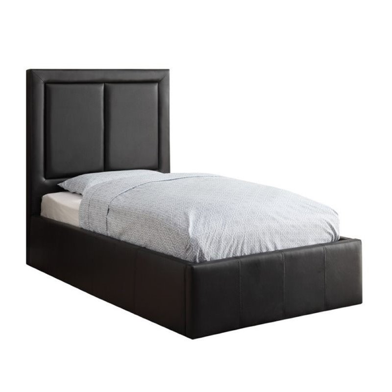 Bed Frames Bowery Hill Bowery Hill Upholstered Twin Storage Bed In Black