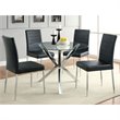 Bowery Hill Glass Chrome Dining Table Round Tempered Contemporary 41.25