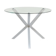 Bowery Hill Glass Chrome Dining Table Round Tempered Contemporary 41.25