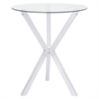 Bowery Hill Glass Chrome Pub Table Round 35