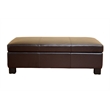 Bowery Hill Bonded Leather Brown Ottoman Rectangular Storage 47