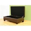 Bowery Hill Bonded Leather Brown Ottoman Rectangular Storage 47