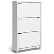 Bowery Hill Modern 3 Shelf Shoe Storage Cabinet in White