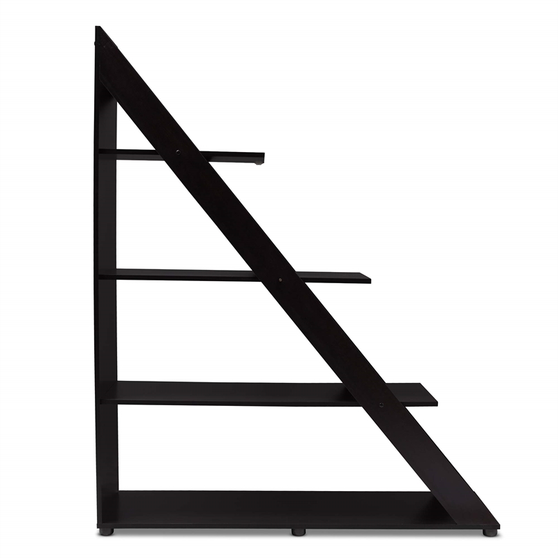 Bowery Hill 4 Shelf Bookcase in Dark Brown