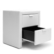 Bowery Hill Faux Leather Nightstand in White