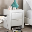 Bowery Hill Faux Leather Nightstand in White