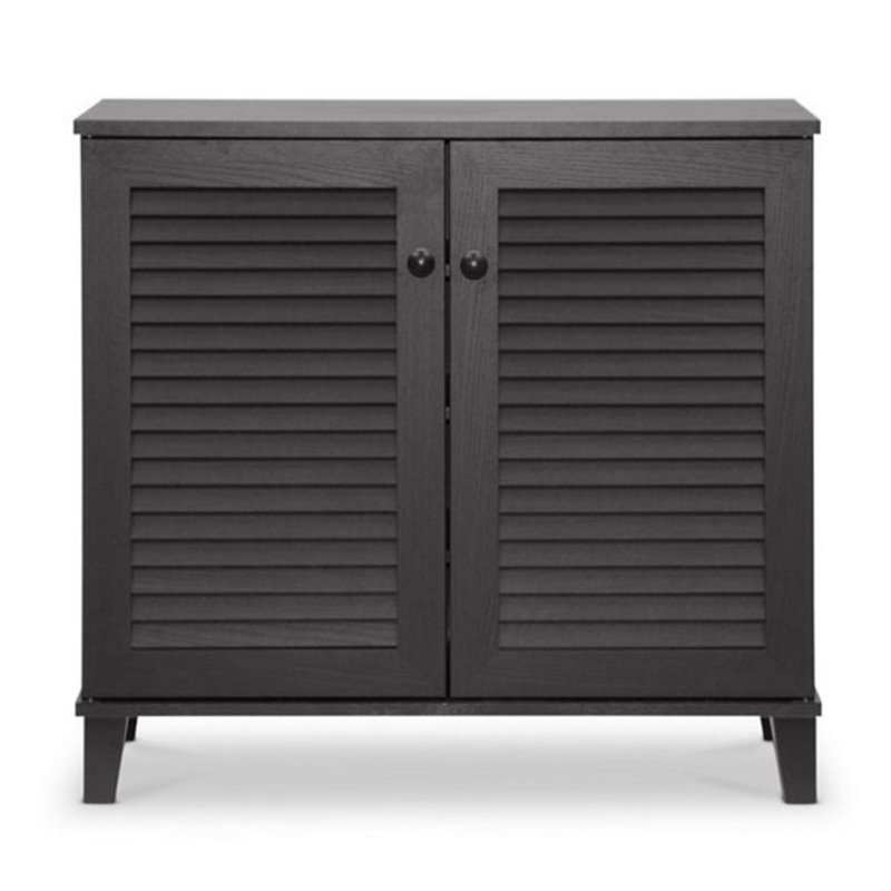 Bowery Hill Engineered Wood Espresso Shoe Cabinet Rectangular 27.5