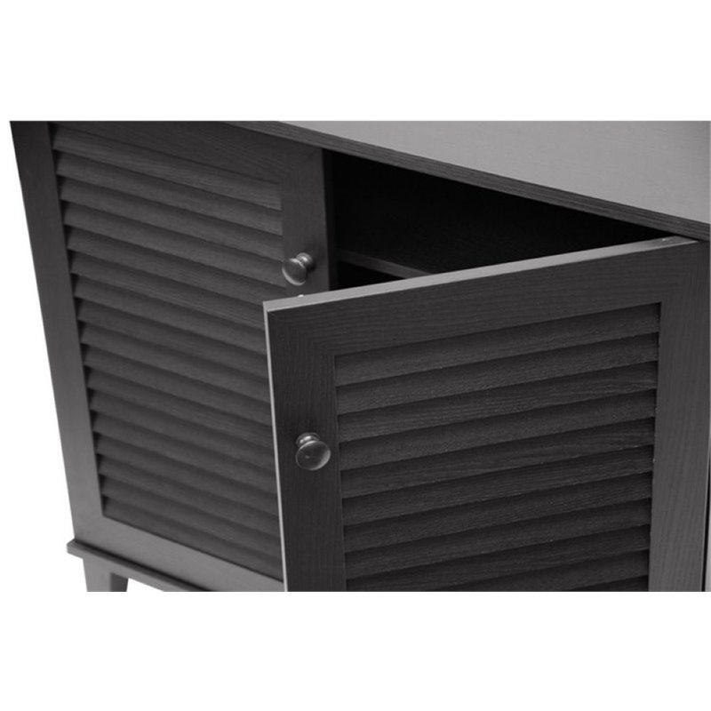Bowery Hill Engineered Wood Espresso Shoe Cabinet Rectangular 27.5
