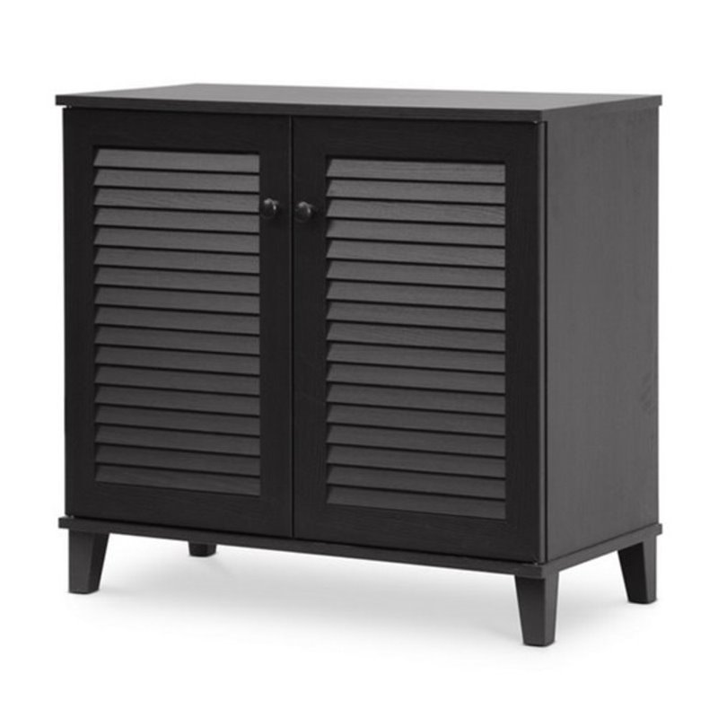 Bowery Hill Engineered Wood Espresso Shoe Cabinet Rectangular 27.5
