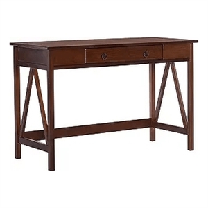 Bowery Hill Wood Antique Tobacco Desk Rectangular 46&quot x 20&quot Unassembled