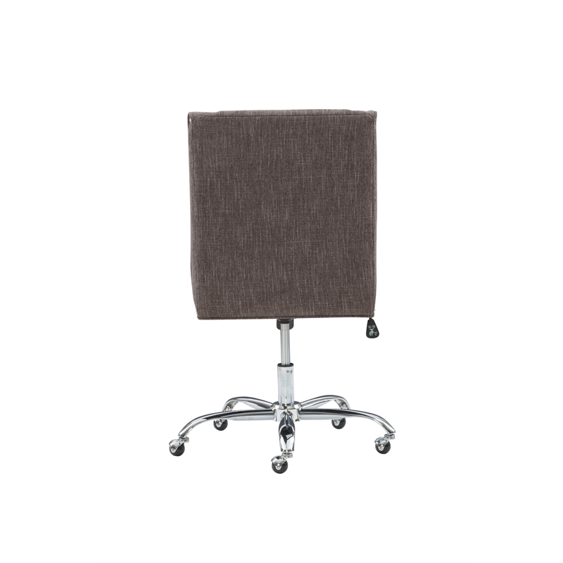 Bowery Hill Fabric Charcoal Gray Office Chair Armless Adjustable 37.5