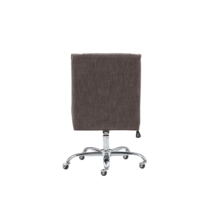 Bowery Hill Fabric Charcoal Gray Office Chair Armless Adjustable 37.5