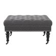 Bowery Hill Fabric Charcoal Gray Ottoman Square Tufted 34.63