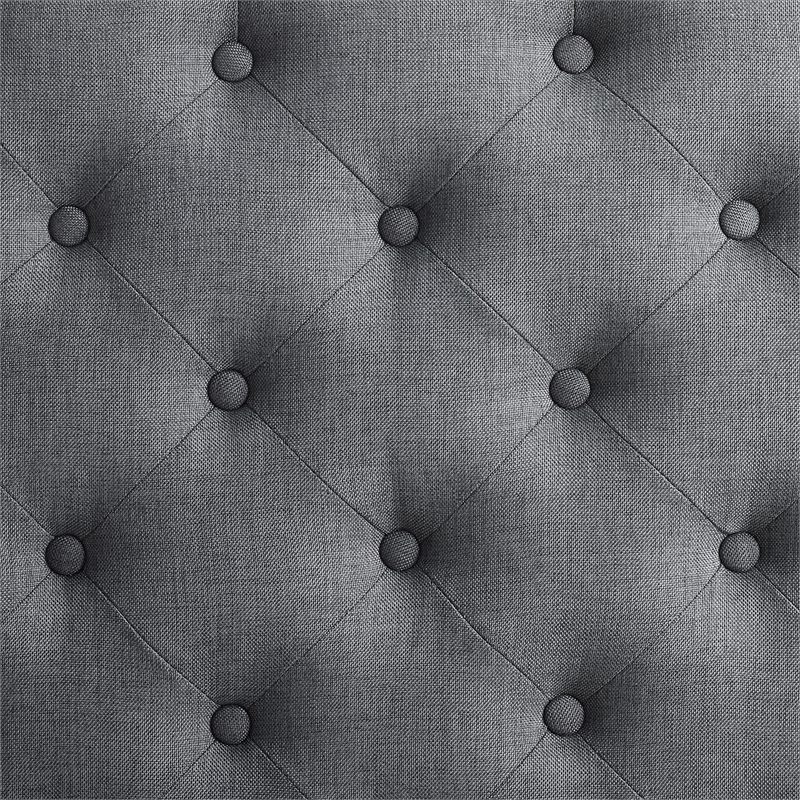 Bowery Hill Fabric Charcoal Gray Ottoman Square Tufted 34.63