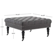 Bowery Hill Fabric Charcoal Gray Ottoman Square Tufted 34.63
