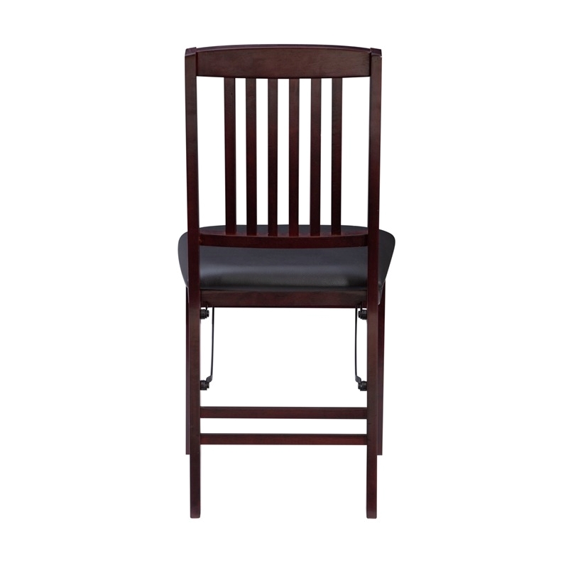 Bowery Hill Faux Leather Merlot Dining Chair Rectangular Folding Fully Assembled