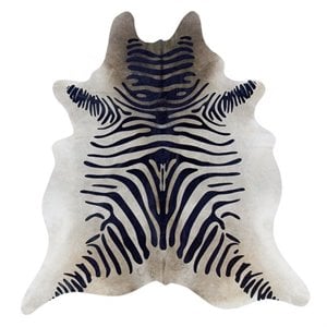 Bowery Hill Hand Crafted Cow Hide Rug in Black Stencil