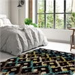 Bowery Hill 96'' x 120'' Transitional Fabric Hand Tufted Rug in Black/Teal