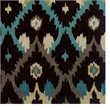 Bowery Hill 96'' x 120'' Transitional Fabric Hand Tufted Rug in Black/Teal