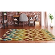 Bowery Hill 96'' x 120'' Transitional Fabric Hand Tufted Rug in Sand Brown/Teal