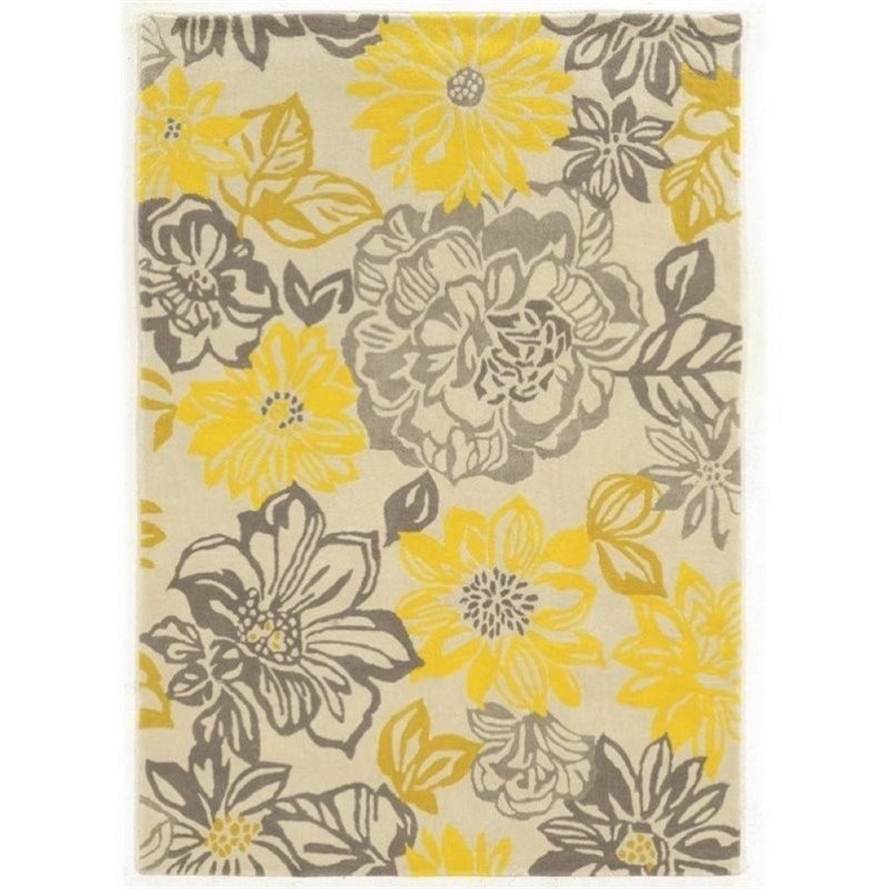 Bowery Hill 8' x 10' Hand Tufted Rug in Gray and Yellow