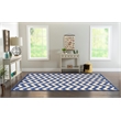 Bowery Hill 8' x 10' Hand Hooked Chevron Wool Rug in Navy