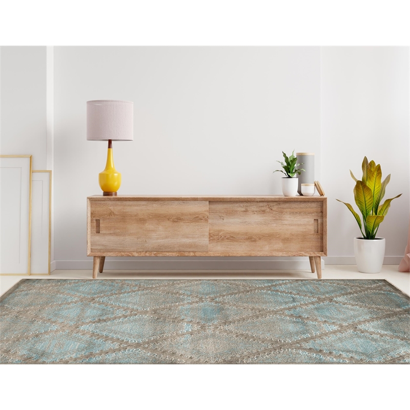 Bowery Hill 8' x 11' Rug in Blue and Black