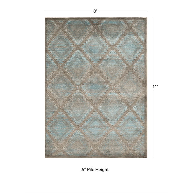 Bowery Hill 8' x 11' Rug in Blue and Black