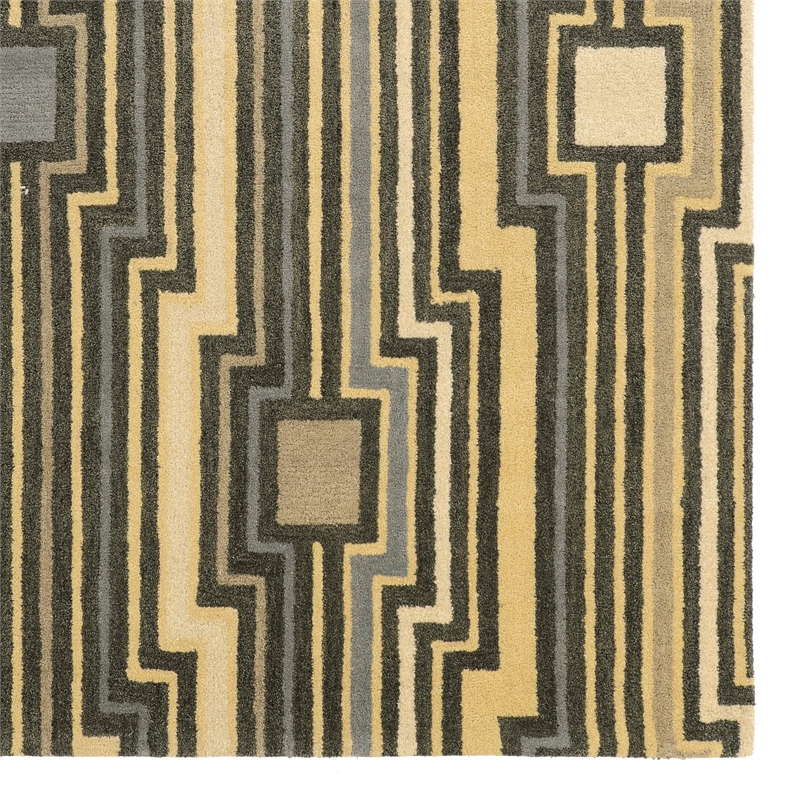 Bowery Hill 96'' x 132'' Transitional Wool Hand Tufted Rug in Gray/Blue