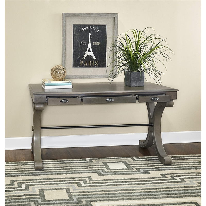 Bowery Hill 96'' x 132'' Transitional Wool Hand Tufted Rug in Gray/Blue