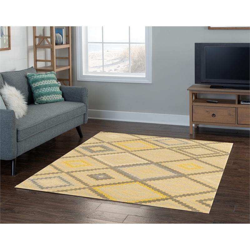 Bowery Hill 60''x 96'' Transitional Wool Hand Tufted Rug in Natural/Gray