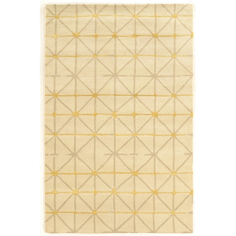 Bowery Hill 96'' x 132'' Transitional Wool Hand Tufted Rug in Ivory/Gray