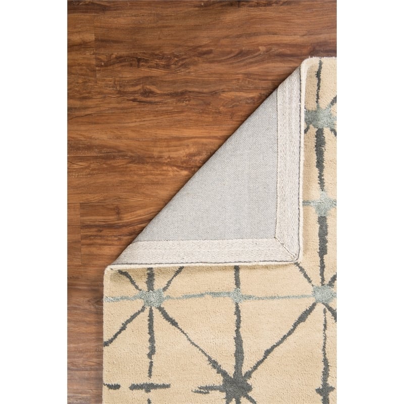 Bowery Hill 96''x132'' Transitional Wool Hand Tufted Rug in Ivory/Gray