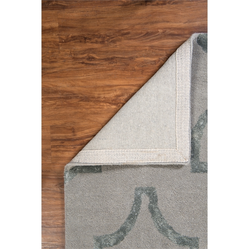 Bowery Hill 96''x132'' Transitional Wool Hand Tufted Rug in Slate Gray
