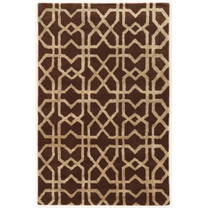 Bowery Hill 96''x 132'' Transitional Wool Hand Tufted Rug in Brown/Sand