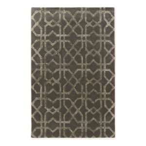 Bowery Hill 96''x 132'' Transitional Wool Hand Tufted Rug in Slate Gray