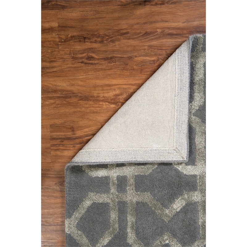 Bowery Hill 96''x 132'' Transitional Wool Hand Tufted Rug in Slate Gray