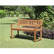 Bowery Hill Teak Brown Patio Bench Rectangular 45