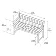 Bowery Hill Teak Brown Patio Bench Rectangular 45