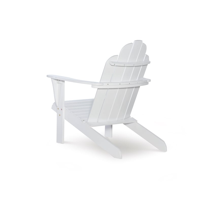 Bowery Hill Traditional Wood Outdoor Chair with Arm Rests in White