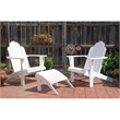Bowery Hill Traditional Wood Outdoor Chair with Arm Rests in White