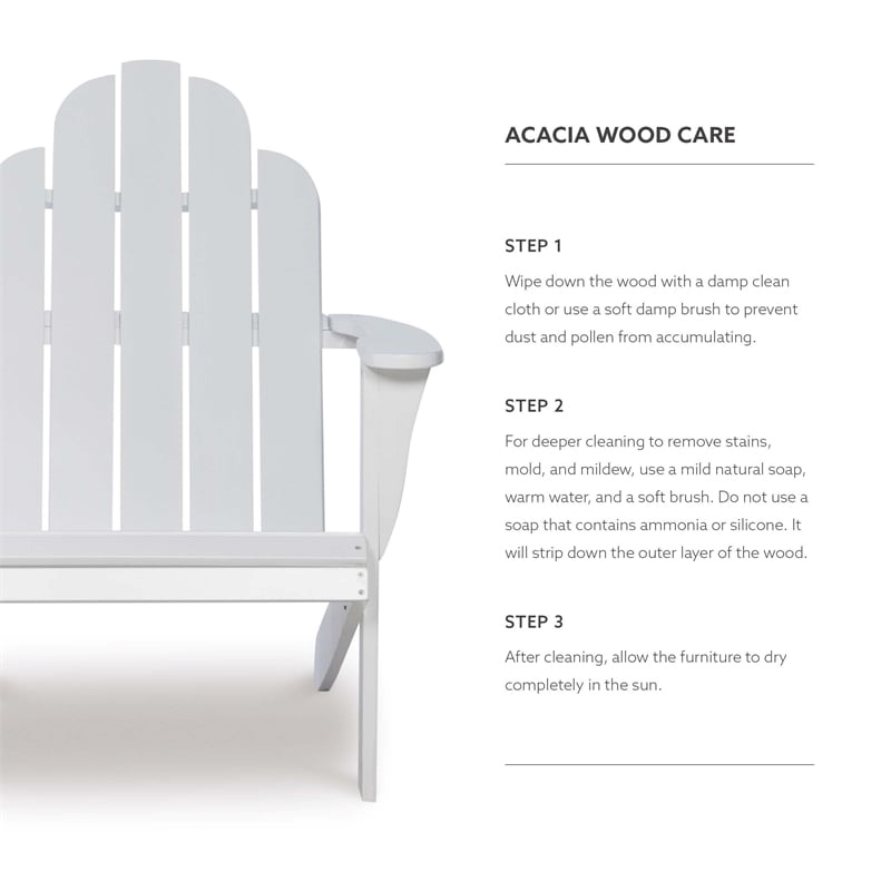 Bowery Hill Traditional Wood Outdoor Chair with Arm Rests in White