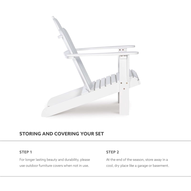 Bowery Hill Traditional Wood Outdoor Chair with Arm Rests in White